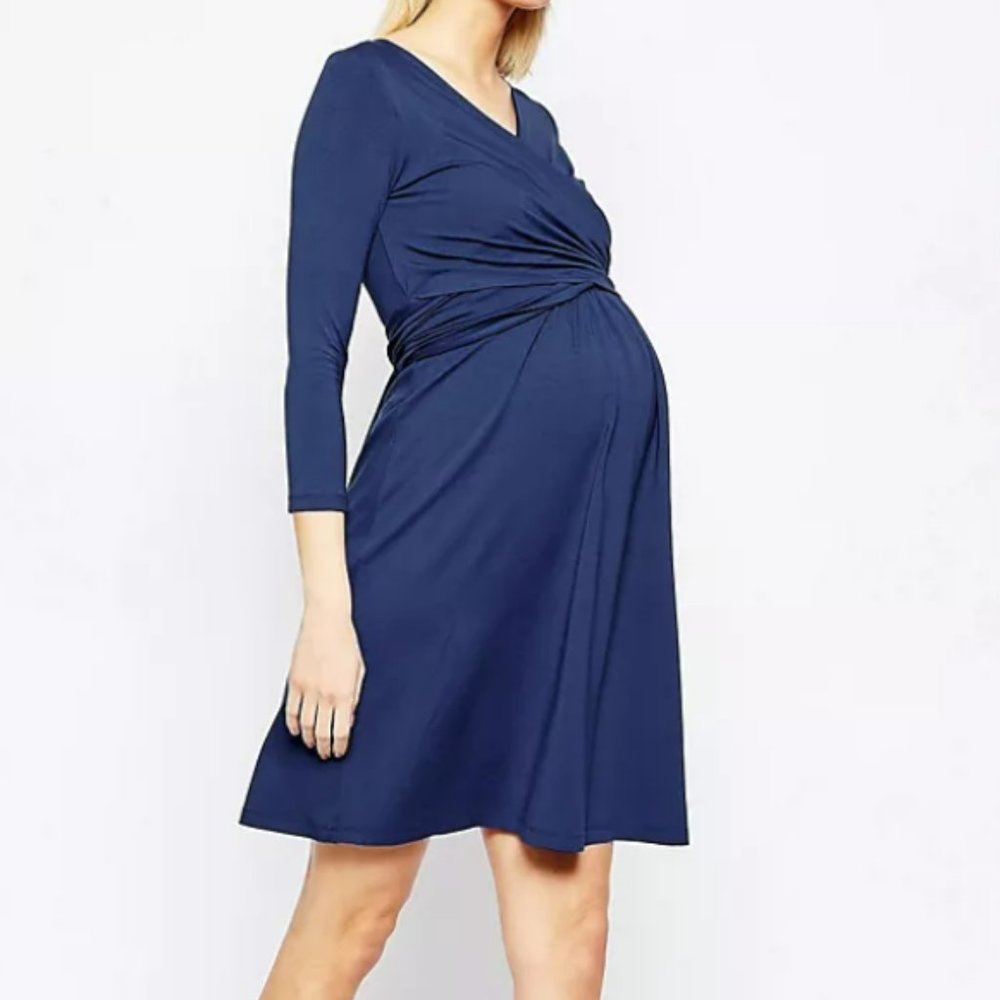 Isabella Oliver Wrap Front Nursing Dress With Tie Waist, 2